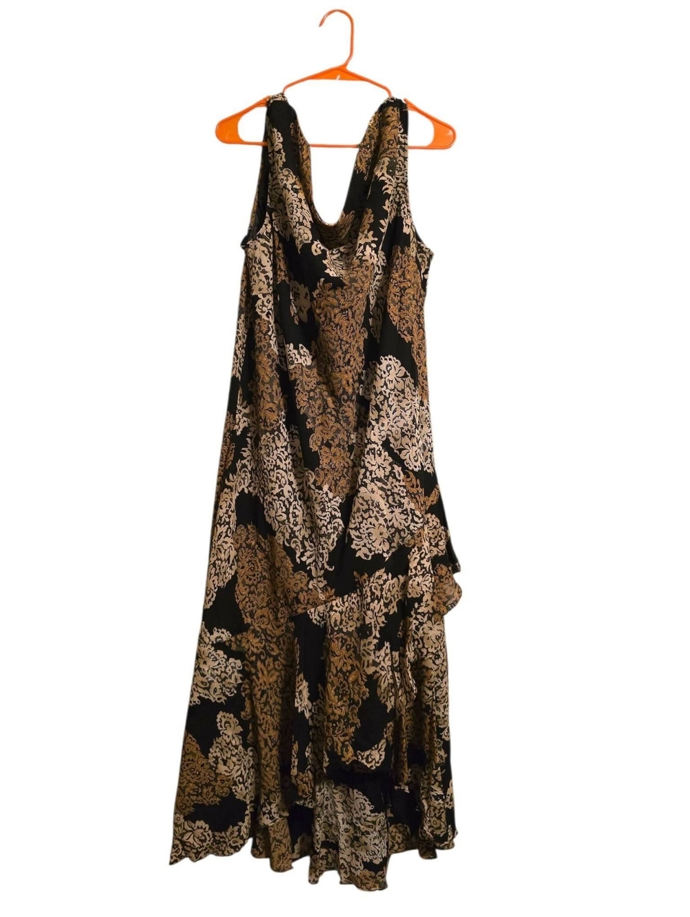 Vintage | Y2K Boho Flutter Hem Maxi Dress